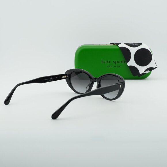 Kate Spade CRYSTAL/S 0807 9O Sunglasses Black Cat Eye Frame, Grey Lenses - Picture 11 of 11